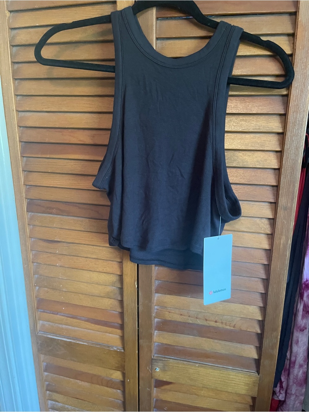 lululemon athletica Black Racerback Cropped Tank